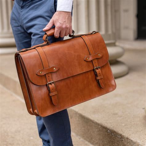 full grain leather briefcase
